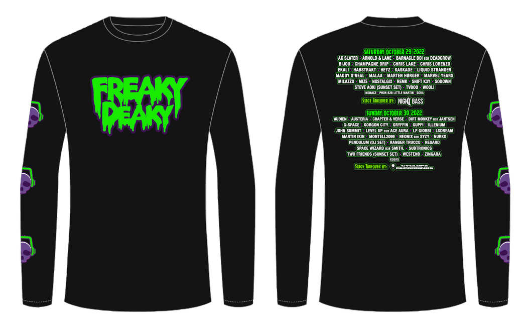 Freaky Deaky 2022 Long Sleeve Lineup Shirt