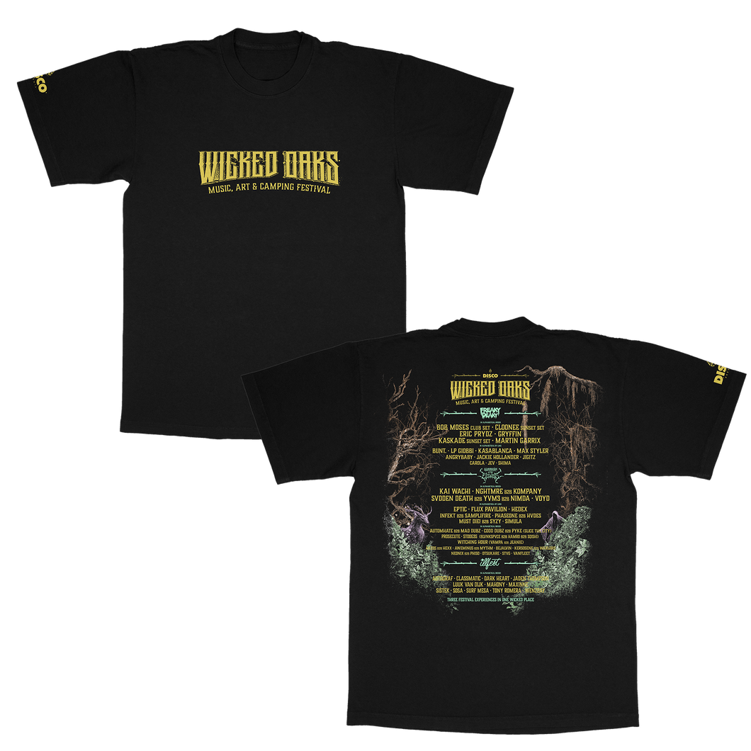 WICKED OAKS BLACK LINEUP TEE