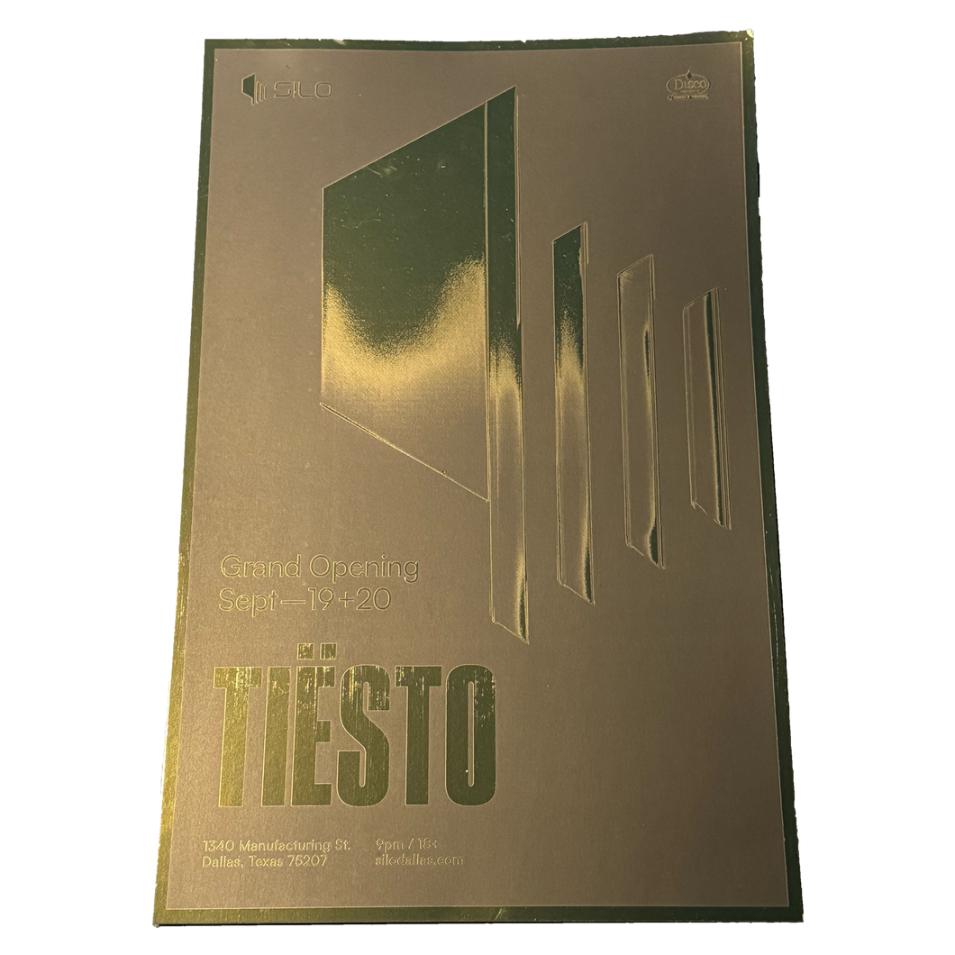 SILO DALLAS - Tiesto Gold Foil Poster