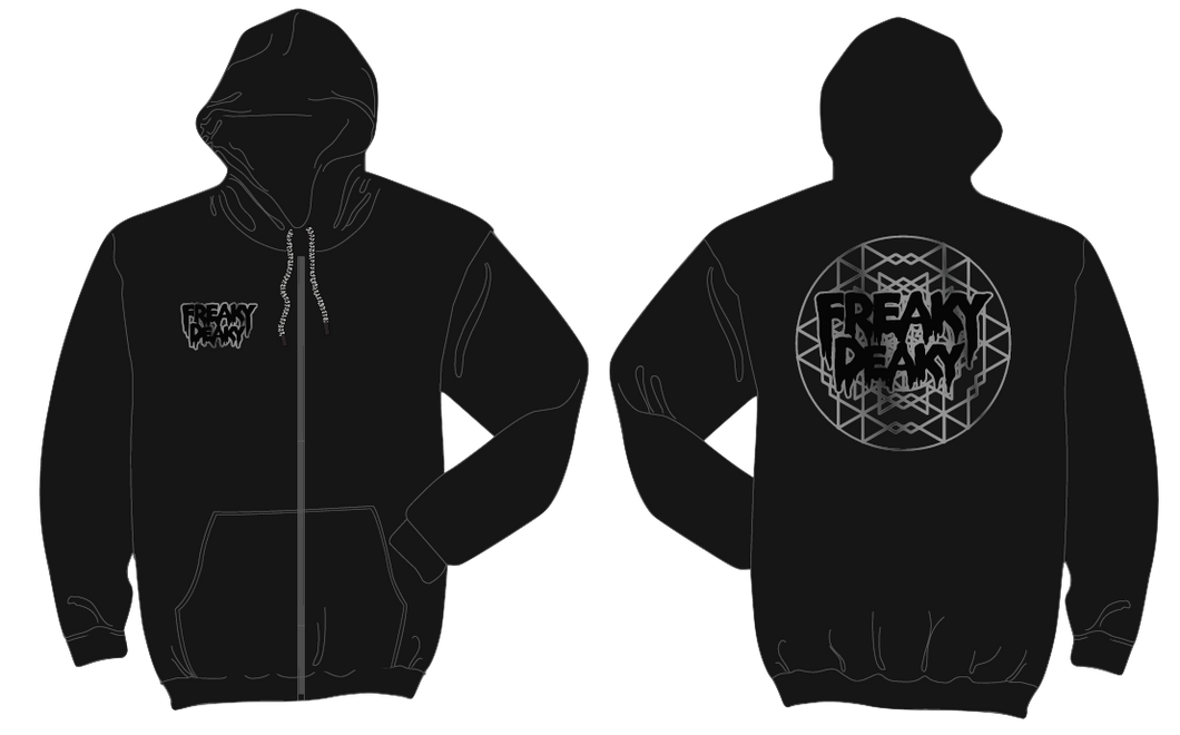 Freaky Deaky Flash Print Zip Hoodie