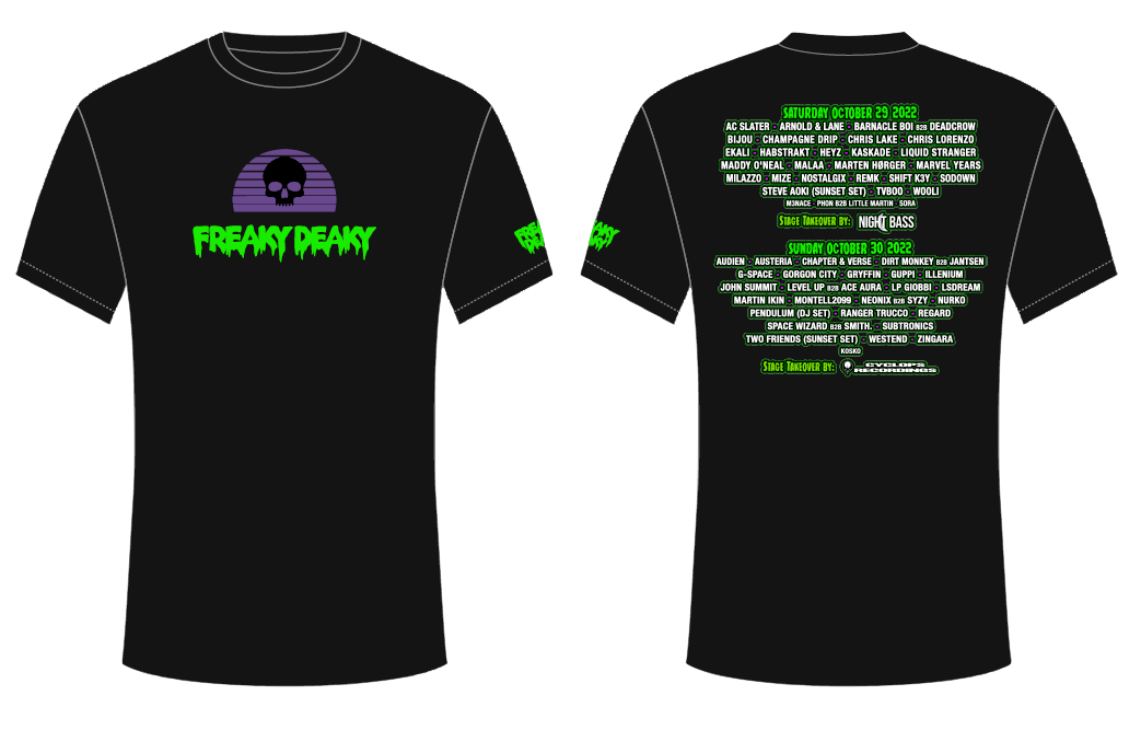 Freaky Deaky 2022 Skull Lineup T-Shirt