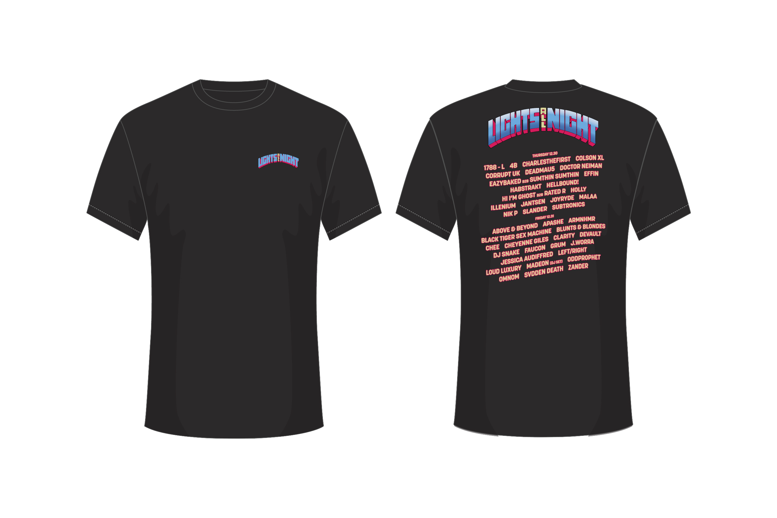 Lights All Night 2021 Lineup T-Shirt – DDP Merch